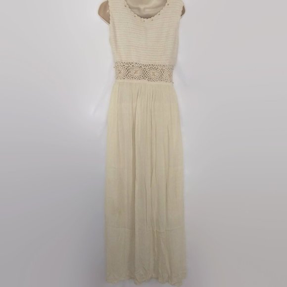 Boston proper Women's Strapless Crochet Embroidered Maxi Dress Size XS
